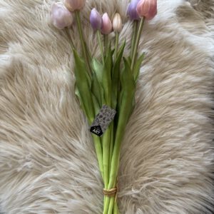 Tulpenbos real touch licht roze/lila 7 stuks