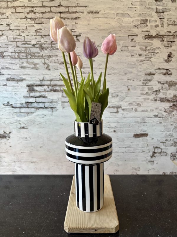 Tulpenbos real touch licht roze/lila 7 stuks - Afbeelding 2
