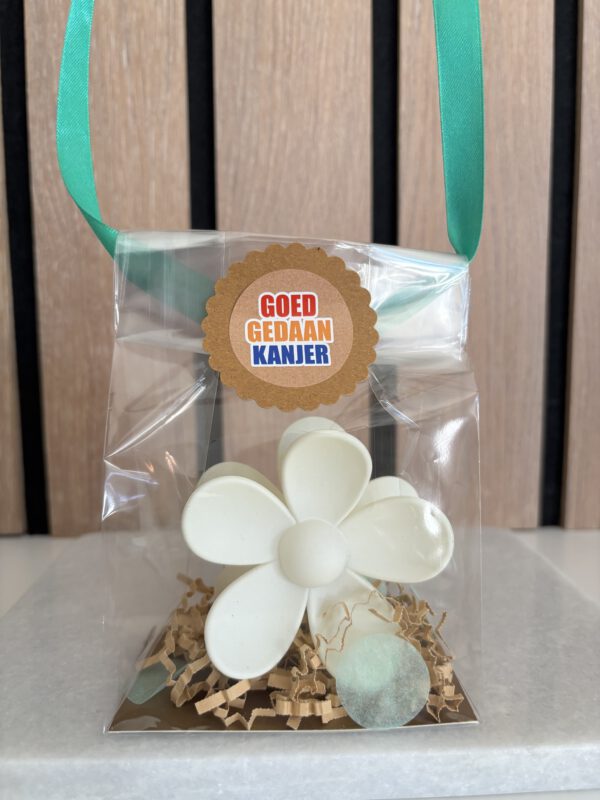 Avondvierdaagse traktatie | haarklem bloem off white