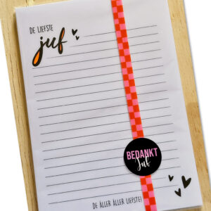 Notitieblok A5 De liefste juf