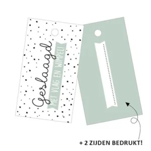 Cadeaulabel - Geslaagd met vlag en wimpel