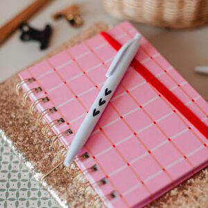 Pen 'hartjes' wit