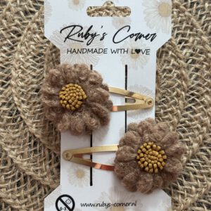 Klik klak speldjes bloem Ruby's Corner