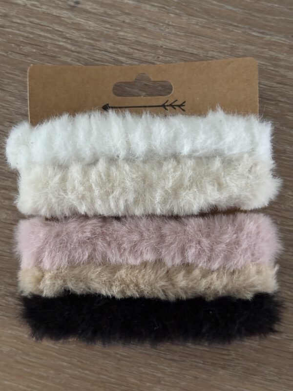 Fluffy haarelastiekjes set van 5 stuks
