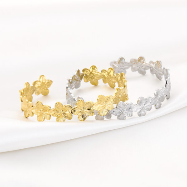 Armband bloemetjes bangle - Afbeelding 3