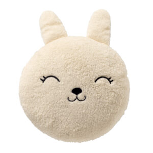 BUNNY - sierkussen Ø30 cm - konijn - rond - Snow White - wit