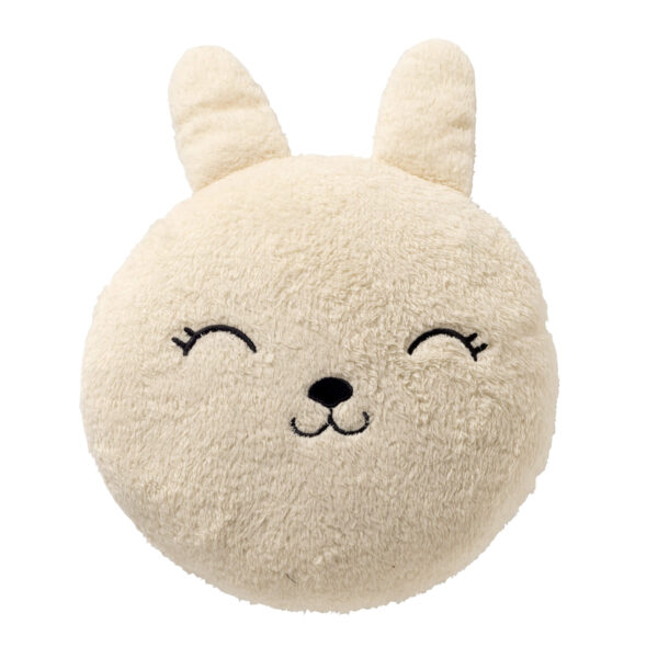 BUNNY - sierkussen Ø30 cm - konijn - rond - Snow White - wit