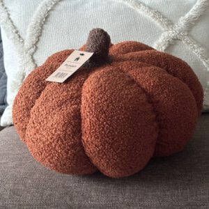 PUMPKIN - sierkussen - Ø30 cm - pompoen - roestbruin