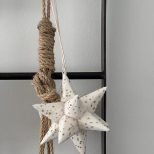 3D ster gebroken wit / goud fluweel