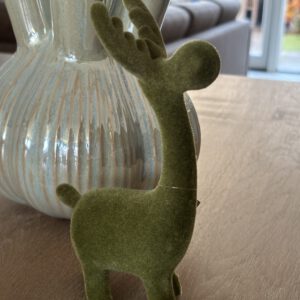 Hert flocked groen S