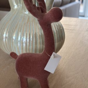 Hert flocked roest bruin S