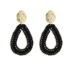 Oorbellen druppel zwart