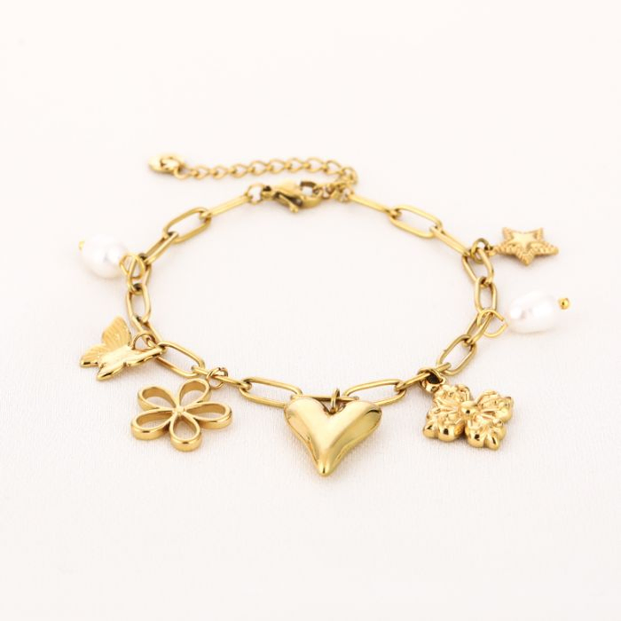 Armband met bedels stainless steel