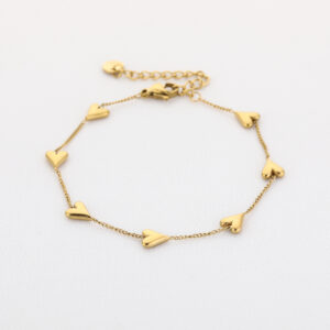 Armband met hartjes stainless steel