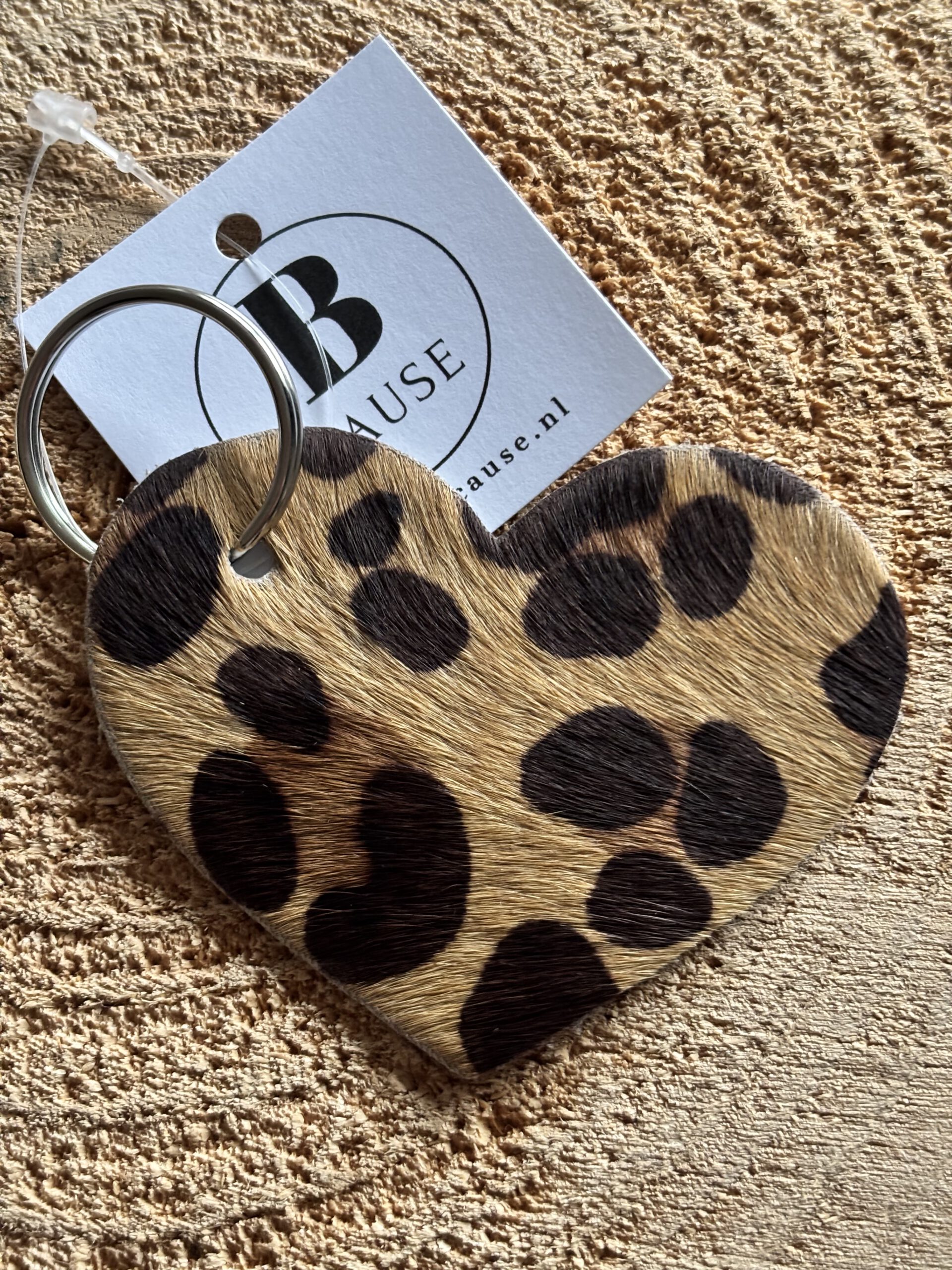 Sleutelhanger hart panterprint | B-Cause