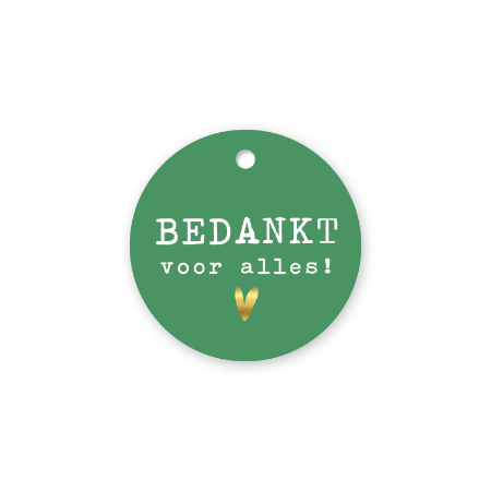 Cadeaulabel - Bedankt voor alles + hart - D60mm
