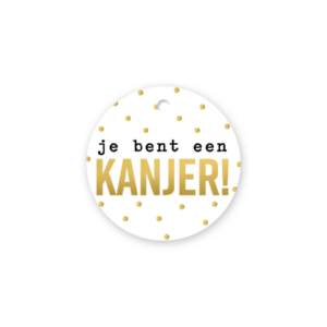 Cadeaulabel - Je bent een kanjer + stippen - D60mm