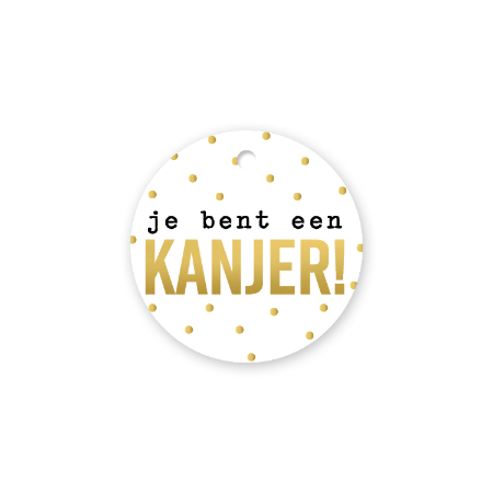 Cadeaulabel - Je bent een kanjer + stippen - D60mm