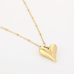 Lange ketting met hart 80 cm stainless steel