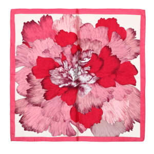 Sjaaltje fuchsia / roze met print 70 x 70 cm