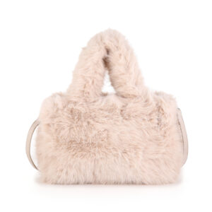 Schoudertas fluffy beige