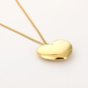 Lange ketting met XL hart stainless steel 80 cm