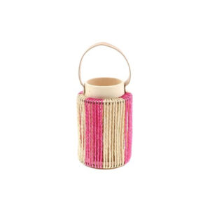 Kandelaar Kent touw fuchsia beige | HBX Natural Living