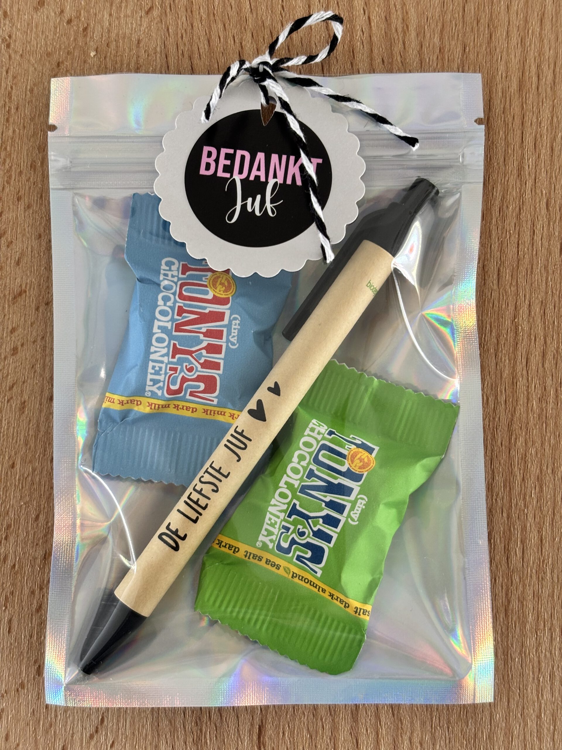 Bedankje juf / Pen ECO | De liefste juf en chocolade