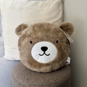 BEREND - sierkussen Ø30 cm - beer - rond - bruin