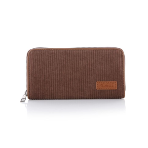 Portemonnee corduroy 19 x10 cm coffee