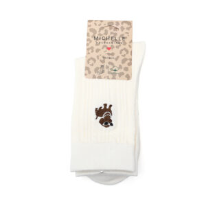 Sokken met hondje beige