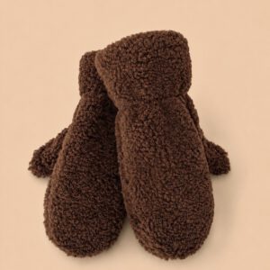 Zachte teddy handschoenen cacao
