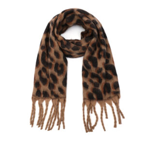 Wintersjaal khaki bruin zwart