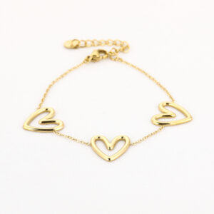 Armband hartjes stainless steel