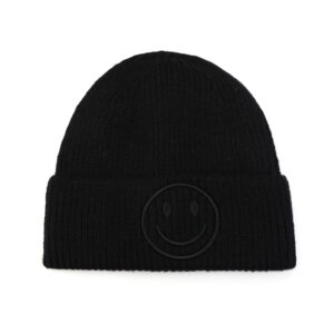 Zwarte wintermuts met smiley