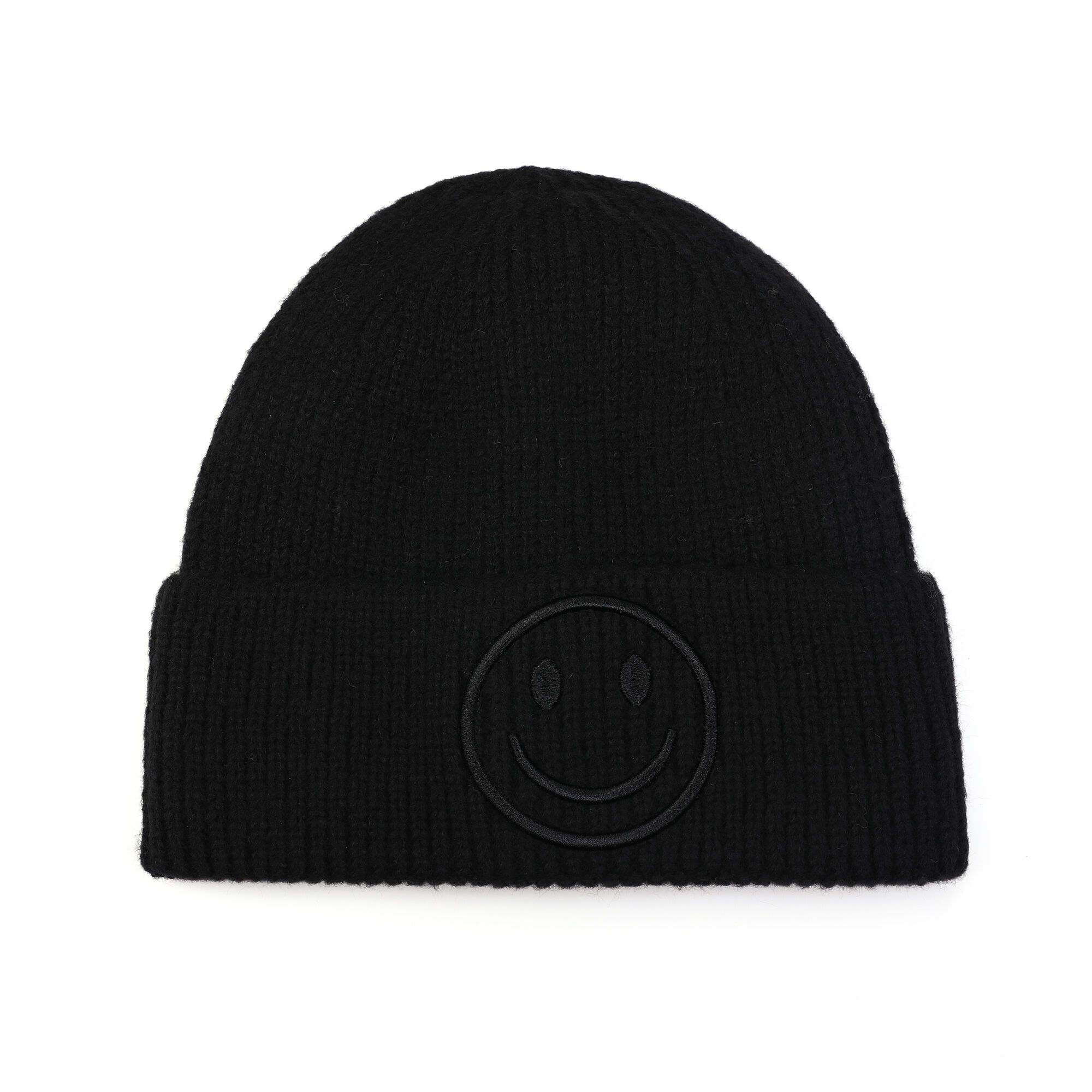 Zwarte wintermuts met smiley